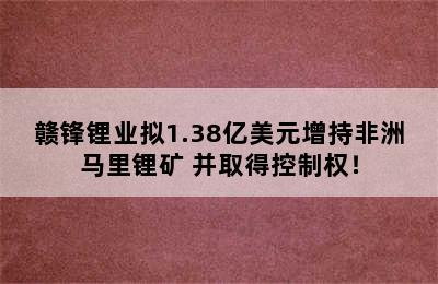 赣锋锂业拟1.38亿美元增持非洲马里锂矿 并取得控制权！